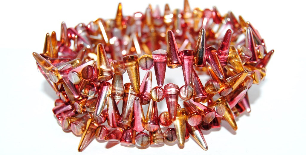 Spike Thorn Beads Crystal Glossy Red Orange (00030-48109), Glass, Czech Republic