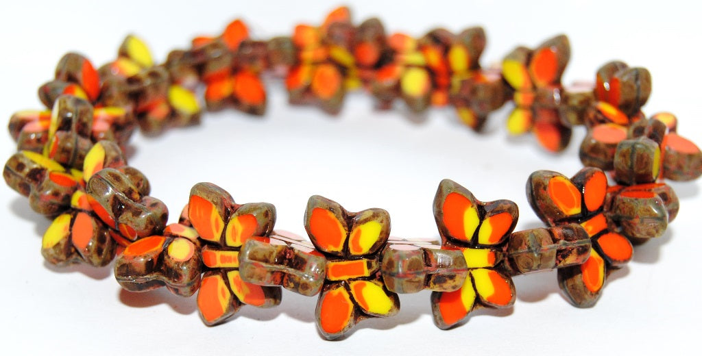 Table Cut Butterfly Beads, 93148312 Travertin (93148312-86800), Glass, Czech Republic