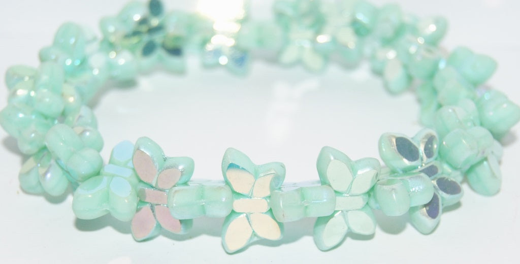 Table Cut Butterfly Beads, Copper Lined Ab2Xside (54200-AB2XSIDE), Glass, Czech Republic