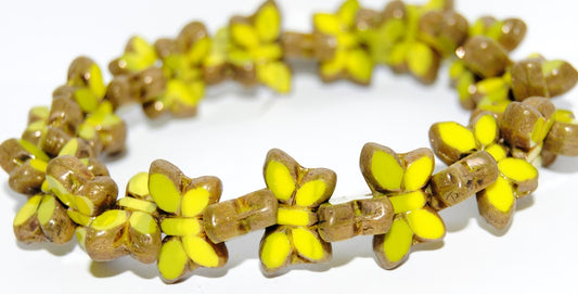 Table Cut Butterfly Beads, 87553 Luster Red Full Coated (87553-14495), Glass, Czech Republic