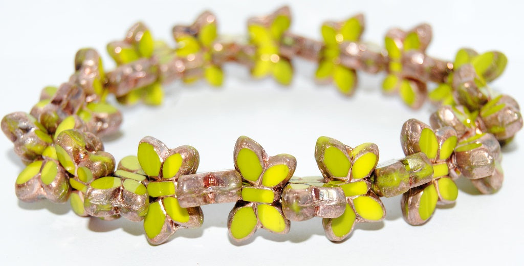 Table Cut Butterfly Beads, 87553 Bronze (87553-14415), Glass, Czech Republic
