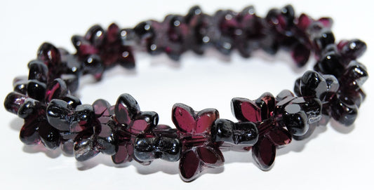 Table Cut Butterfly Beads, Transparent Amethyst 14400D (20080-14400D), Glass, Czech Republic