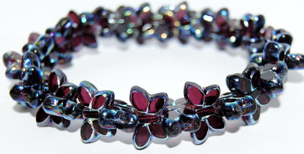 Table Cut Butterfly Beads, Transparent Amethyst Ab 2Xside (20080-AB-2XSIDE), Glass, Czech Republic