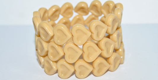 Heart With Heart Pressed Glass Beads, 13010 (13010), Glass, Czech Republic