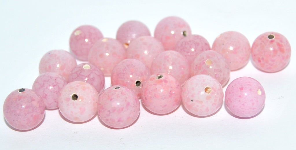 Czech Glass Hand Made Round Lampwork Beads Stone Effect, (D), Glass, Czech Republic