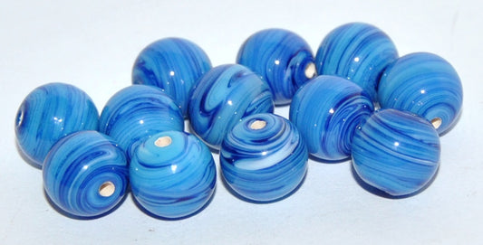 Czech Glass Hand Made Round Lampwork Beads Stone Effect, (L), Glass, Czech Republic