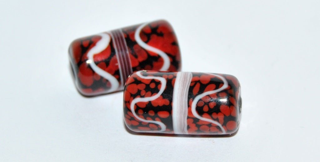 Czech Glass Hand Made Roller Tube Lampwork Beads, (B), Glass, Czech Republic