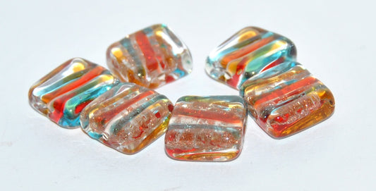 Czech Glass Hand Made Square Lampwork Beads, (14 D), Glass, Czech Republic