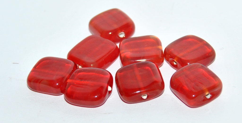 Czech Glass Hand Made Square Lampwork Beads, (15 C), Glass, Czech Republic