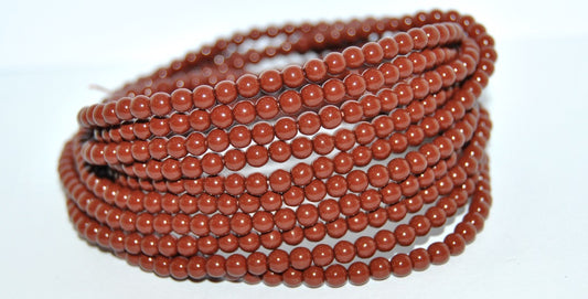 Czech Glass Round Pressed Druck Beads, (Brown Wax 2), Glass, Czech Republic