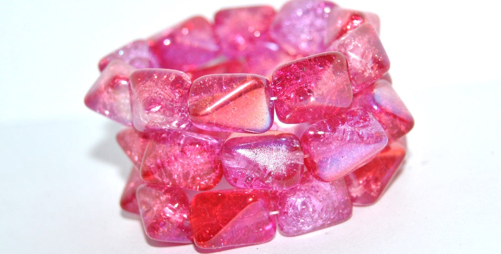 Rectangle Meteorite Pressed Glass Beads, Crystal 48120 Crack (30 48120 Crack), Glass, Czech Republic