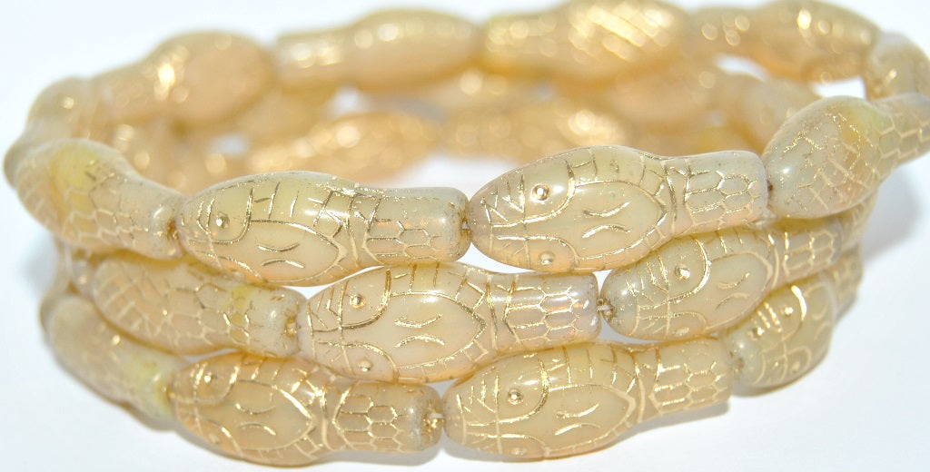 Snake Head Pressed Glass Beads, (11000B 54202), Glass, Czech Republic