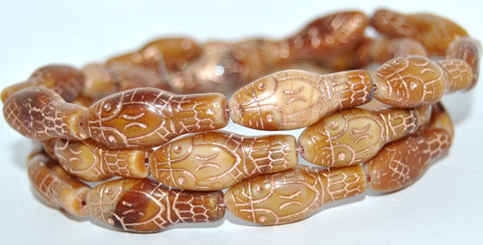 Snake Head Pressed Glass Beads, (17113 54200), Glass, Czech Republic
