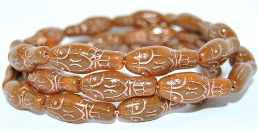 Snake Head Pressed Glass Beads, (16616 54200), Glass, Czech Republic