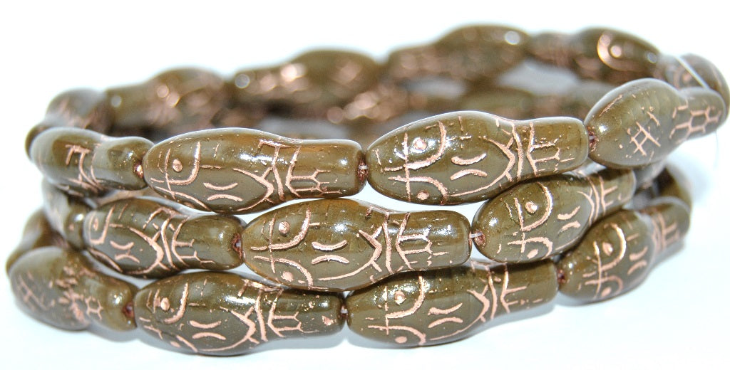 Snake Head Pressed Glass Beads, (16617 54200), Glass, Czech Republic