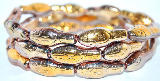 Snake Head Pressed Glass Beads, (27101 2Xside), Glass, Czech Republic