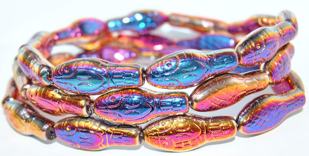 Snake Head Pressed Glass Beads, (29500 2Xside), Glass, Czech Republic