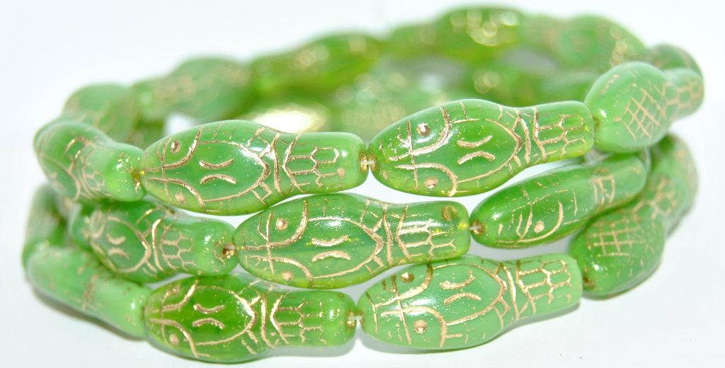 Snake Head Pressed Glass Beads, (52010 54202), Glass, Czech Republic