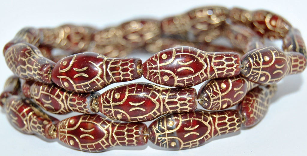 Snake Head Pressed Glass Beads, (26907 54202), Glass, Czech Republic
