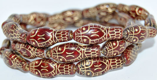Snake Head Pressed Glass Beads, (26907 54202), Glass, Czech Republic