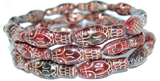 Snake Head Pressed Glass Beads, (26907 54200), Glass, Czech Republic
