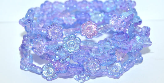 Flower Pressed Glass Beads, 48102 (48102), Glass, Czech Republic