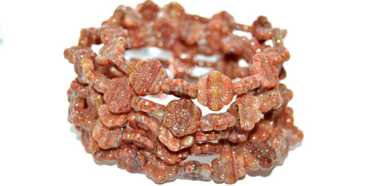 Flower Pressed Glass Beads, 95810 (95810), Glass, Czech Republic