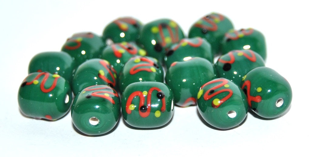 Czech Glass Hand Made Roller Lampwork Beads, (B), Glass, Czech Republic