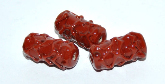 Czech Glass Hand Made Roller Tube Lampwork Beads, (C), Glass, Czech Republic