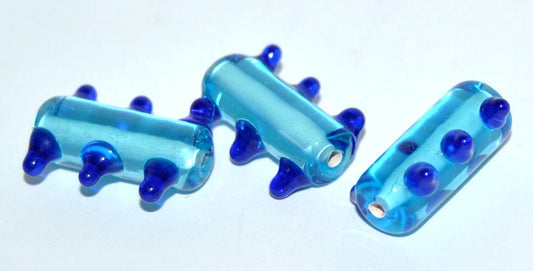 Czech Glass Hand Made Roller Tube Lampwork Beads, (K), Glass, Czech Republic