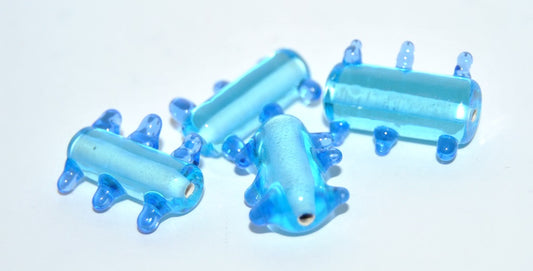 Czech Glass Hand Made Roller Tube Lampwork Beads, (M), Glass, Czech Republic