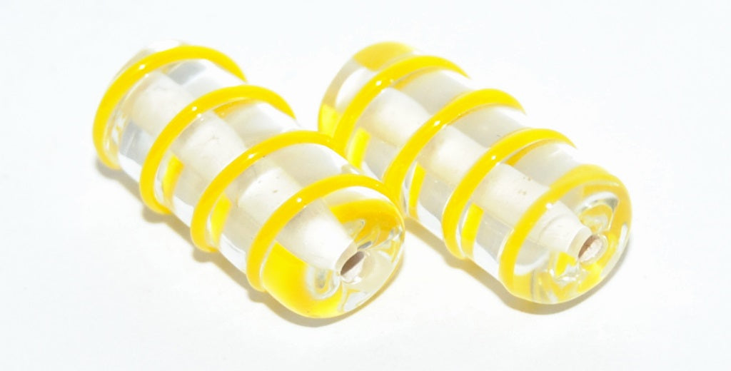 Czech Glass Hand Made Roller Tube Lampwork Beads, (S), Glass, Czech Republic