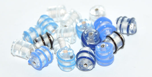 Czech Glass Hand Made Roller Tube Lampwork Beads, (B), Glass, Czech Republic