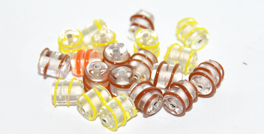 Czech Glass Hand Made Roller Tube Lampwork Beads, (C), Glass, Czech Republic