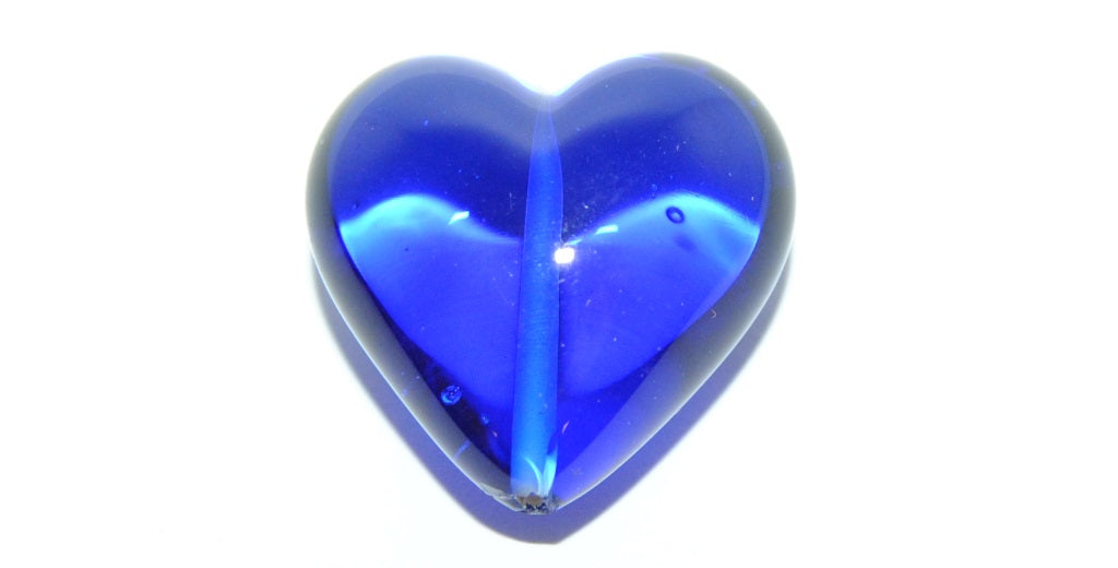 Czech Glass Hand Made Heart Lampwork Beads, (A), Glass, Czech Republic