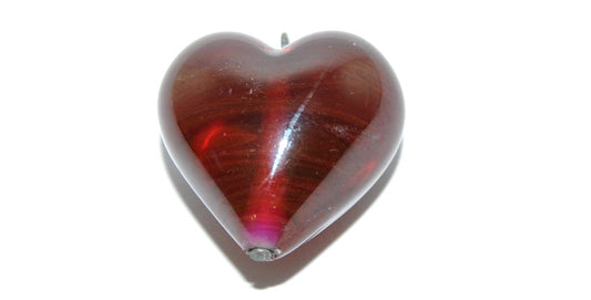 Czech Glass Hand Made Heart Lampwork Beads, (C), Glass, Czech Republic