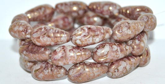 Camaenidae Seashell Pressed Glass Beads, 13000 Terracotta Violet (13000 15496), Glass, Czech Republic