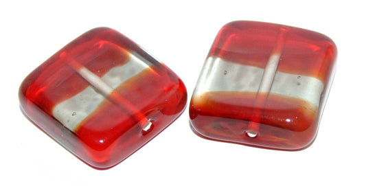 Czech Glass Hand Made Square Lampwork Beads, (D), Glass, Czech Republic