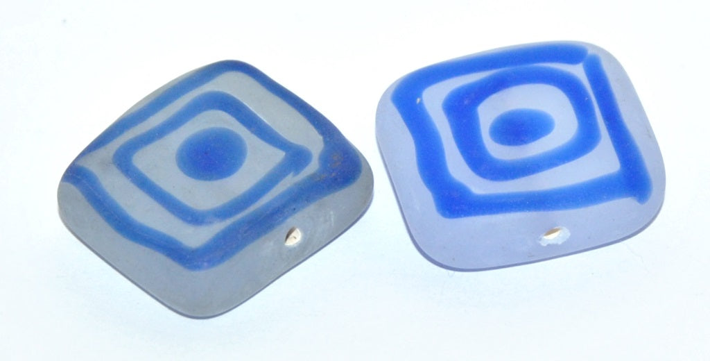 Czech Glass Hand Made Square Lampwork Beads, (I), Glass, Czech Republic