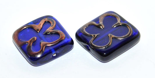 Czech Glass Hand Made Square Lampwork Beads, (D), Glass, Czech Republic