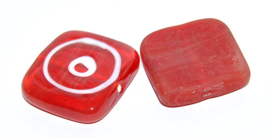 Czech Glass Hand Made Square Lampwork Beads, (F), Glass, Czech Republic