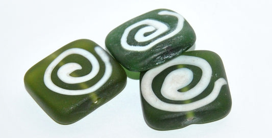 Czech Glass Hand Made Square Lampwork Beads, (D), Glass, Czech Republic