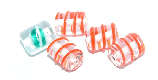 Czech Glass Hand Made Roller Tube Lampwork Beads, (A), Glass, Czech Republic