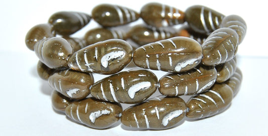 Camaenidae Seashell Pressed Glass Beads, (16617 54201), Glass, Czech Republic