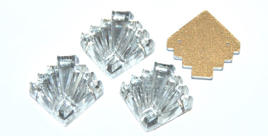 Czech Glass Rhinestones Flat Back Sew On with Hole, Crystal Foiled (CRYSTAL-SIMILIZATION), Glass, Czech Republic