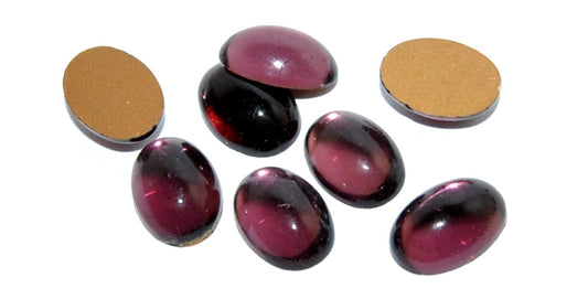 Flat Back Glass Cabochons Without Hole, Amethyst Foiled (AMETHYST-SIMILIZATION), Glass, Czech Republic