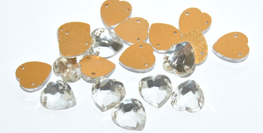 Czech Glass Rhinestones Flat Back Sew On with Hole, Crystal Foiled (CRYSTAL-SIMILIZATION), Glass, Czech Republic