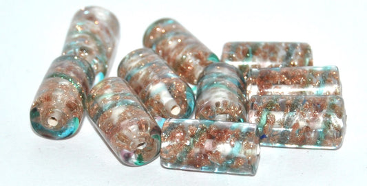 Roller Lampwork Glass Handmade Beads, Matte (M), Glass, Czech Republic