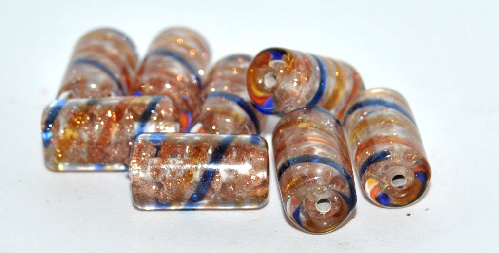 Roller Lampwork Glass Handmade Beads, (N), Glass, Czech Republic