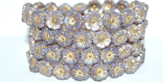 Hawaii Flower Pressed Glass Beads, (21350 54202), Glass, Czech Republic